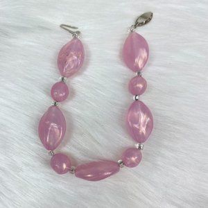 Pinkish Purple and Gold Marbled Lucite Bracelet